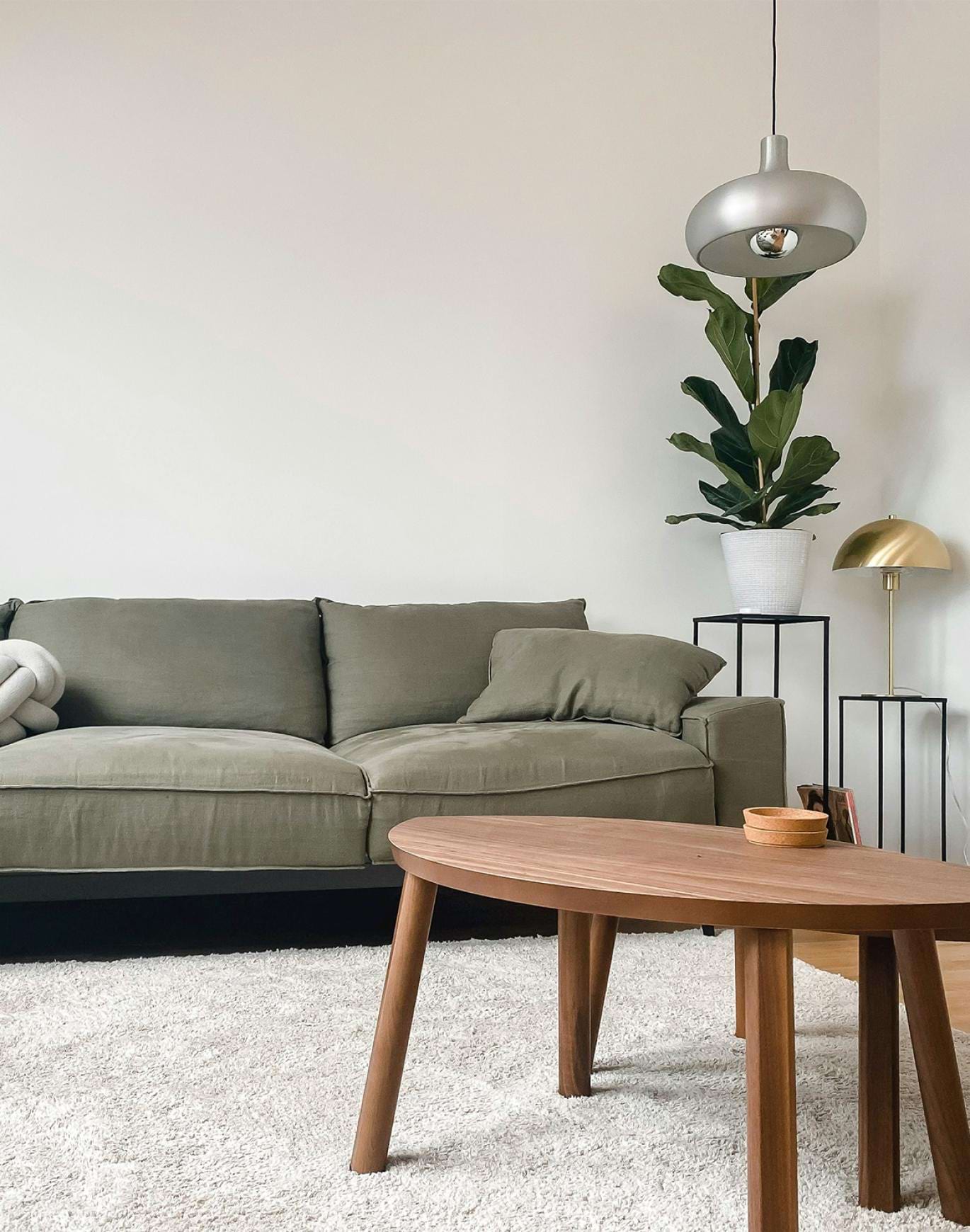 a living room with a couch and a coffee table
